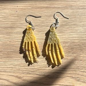 Skeleton hand earrings Halloween!